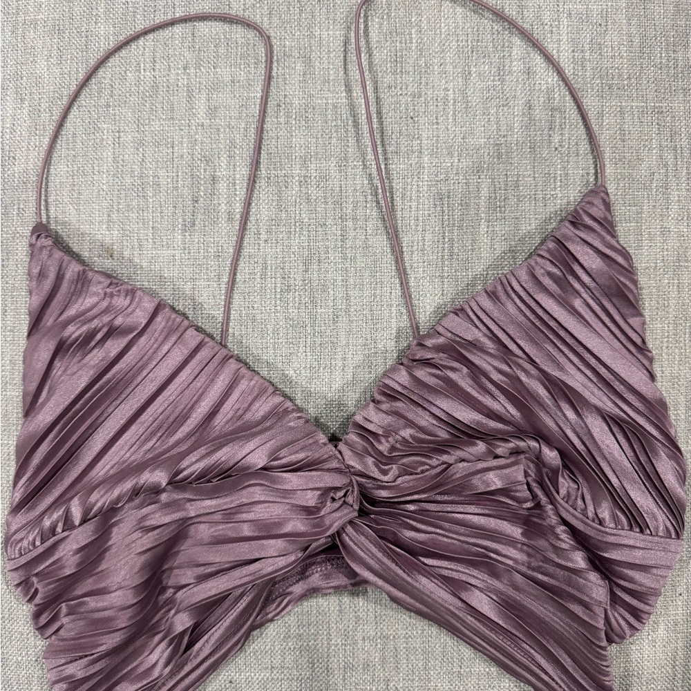 Signature 8 Pleated Silky Crop Top